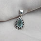 925 SOLID STERLING SILVER NATURAL BLUE QUARTZ PEAR SHAPE HANDMADE PENDANT