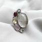 925 SOLID STERLING SILVER NATURAL MULTI GEMSTONES HANDMADE RING, ALL SIZES AVAILABLE