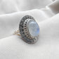 925 SOLID STERLING SILVER NATURAL RAINBOW MOONSTONE HANDMADE RING, ALL SIZES AVAILABLE