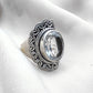 925 SOLID STERLING SILVER NATURAL CRYSTAL QUARTZ HANDMADE RING, ALL SIZES AVAILABLE