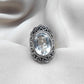925 SOLID STERLING SILVER NATURAL CRYSTAL QUARTZ HANDMADE RING, ALL SIZES AVAILABLE