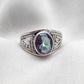 925 SOLID STERLING SILVER NATURAL MYSTIC QUARTZ HANDMADE RING, ALL SIZES AVAILABLE