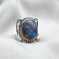 925 SOLID STERLING SILVER NATURAL LABRADORITE HANDMADE RING, ALL SIZES AVAILABLE