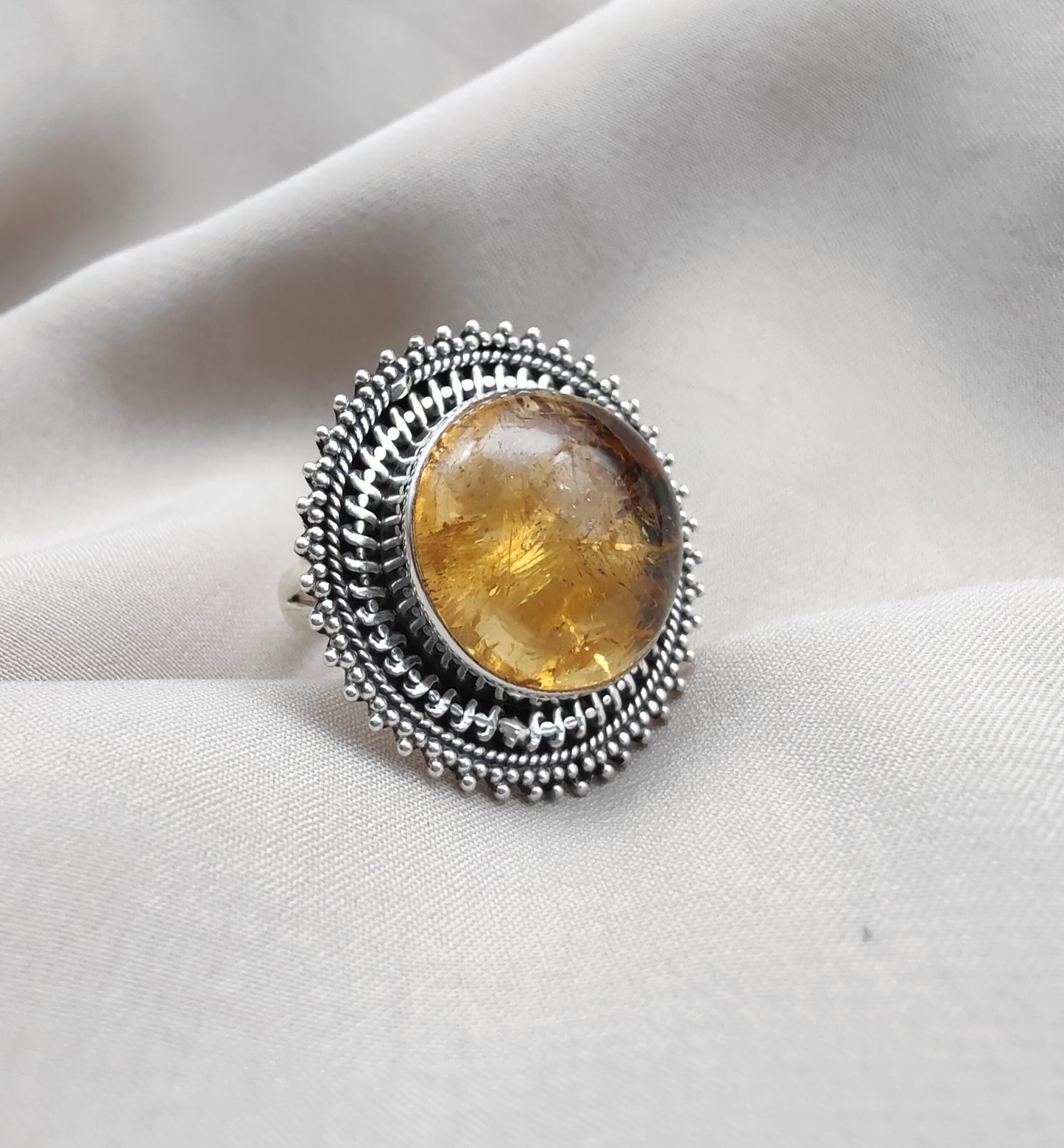 925 SOLID STERLING SILVER NATURAL CITRINE HANDMADE RING, ALL SIZES AVAILABLE