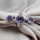 925 SOLID STERLING SILVER NATURAL AMETHSYT HANDMADE RING, ALL SIZES AVAILABLE