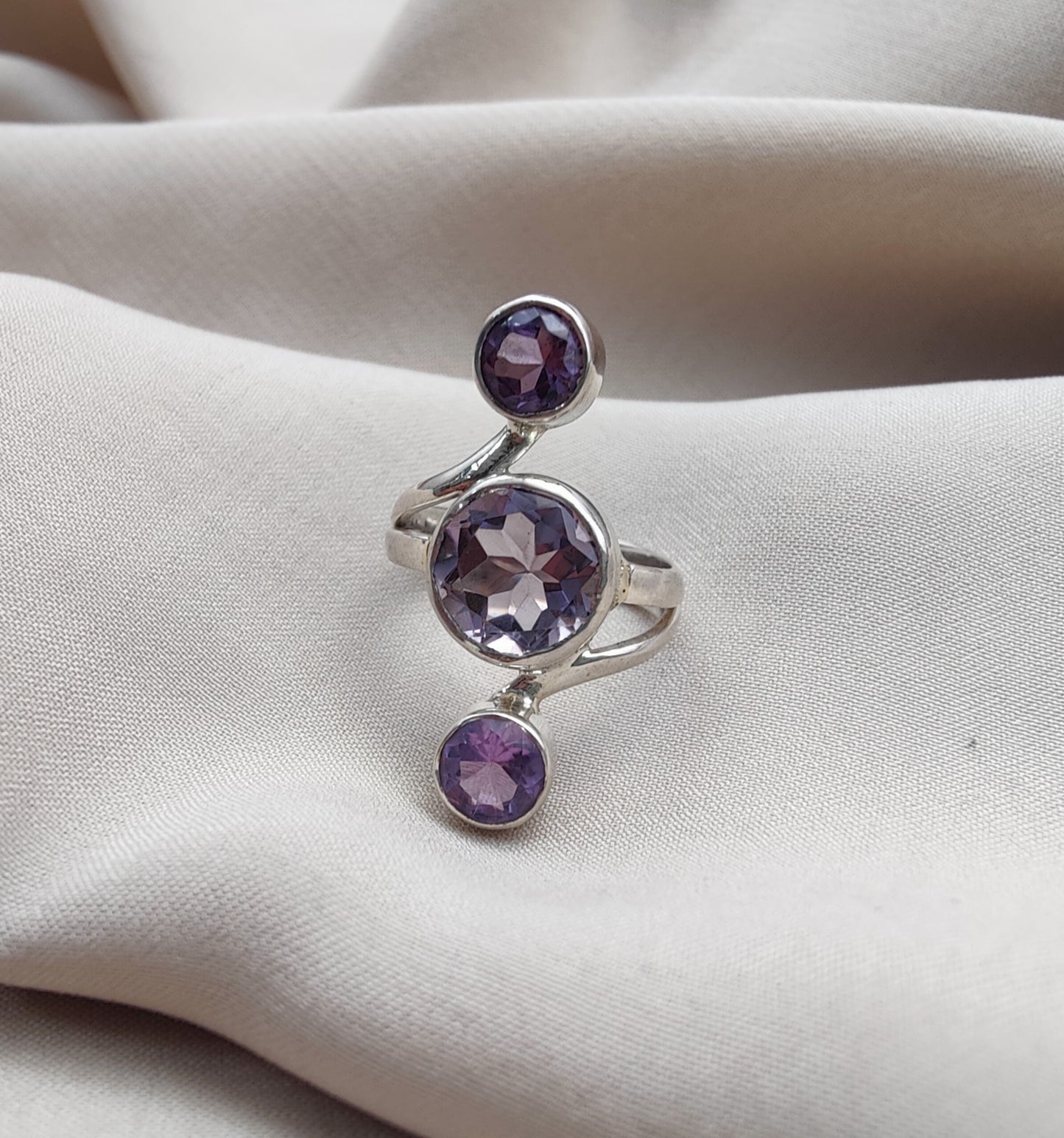 925 SOLID STERLING SILVER NATURAL AMETHSYT HANDMADE RING, ALL SIZES AVAILABLE