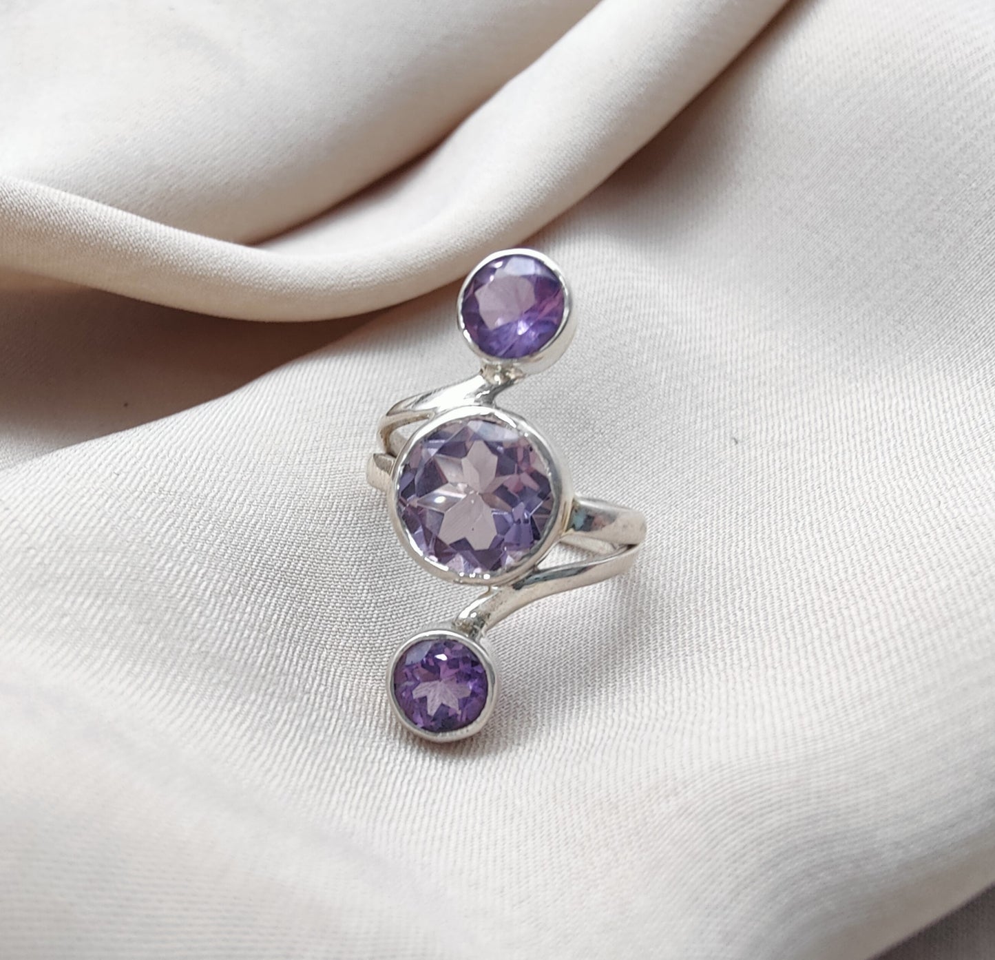 925 SOLID STERLING SILVER NATURAL AMETHSYT HANDMADE RING, ALL SIZES AVAILABLE