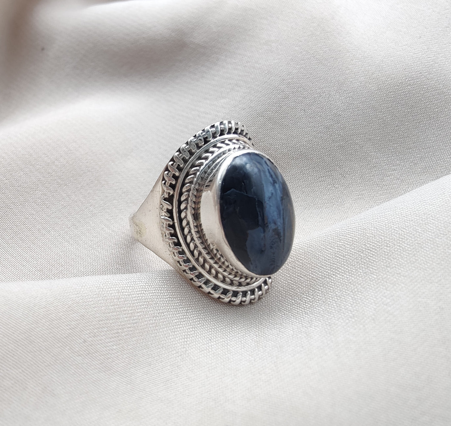 925 SOLID STERLING SILVER NATURAL PIETERSITE HANDMADE RING, ALL SIZES AVAILABLE