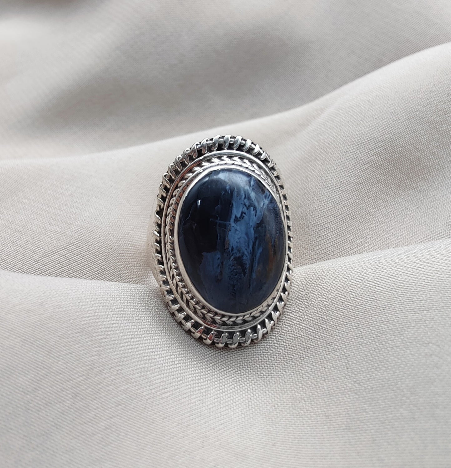 925 SOLID STERLING SILVER NATURAL PIETERSITE HANDMADE RING, ALL SIZES AVAILABLE
