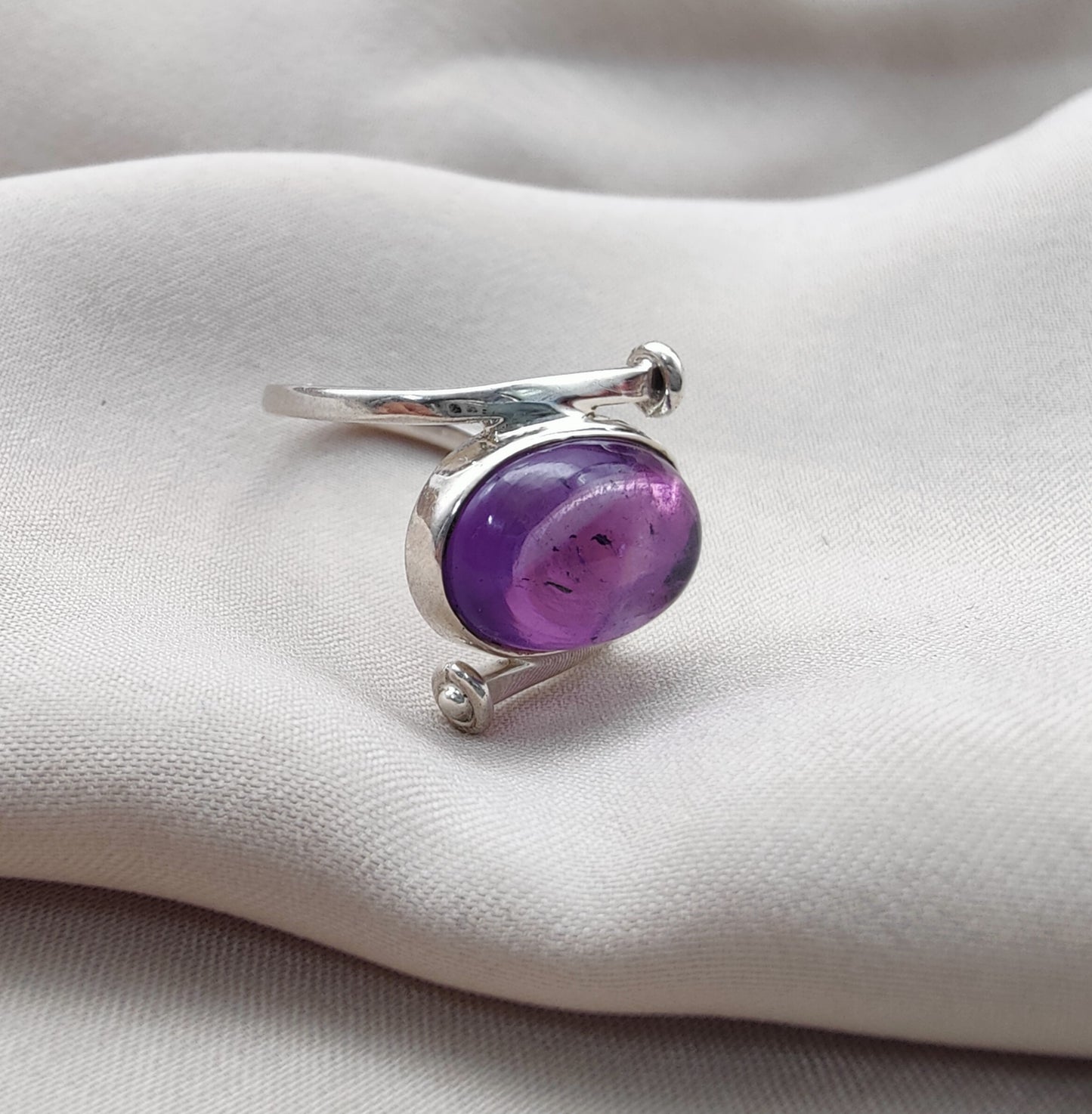 925 SOLID STERLING SILVER NATURAL AMETHYST HANDMADE RING, ALL SIZES AVAILABLE