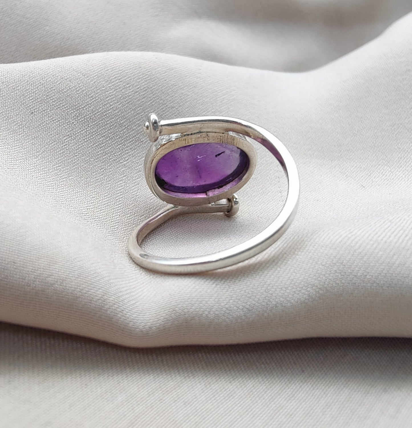 925 SOLID STERLING SILVER NATURAL AMETHYST HANDMADE RING, ALL SIZES AVAILABLE