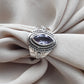 925 SOLID STERLING SILVER NATURAL AMETHYST FACETED CUT GEMSTONE HANDMADE RING, ALL SIZES AVAILABLE
