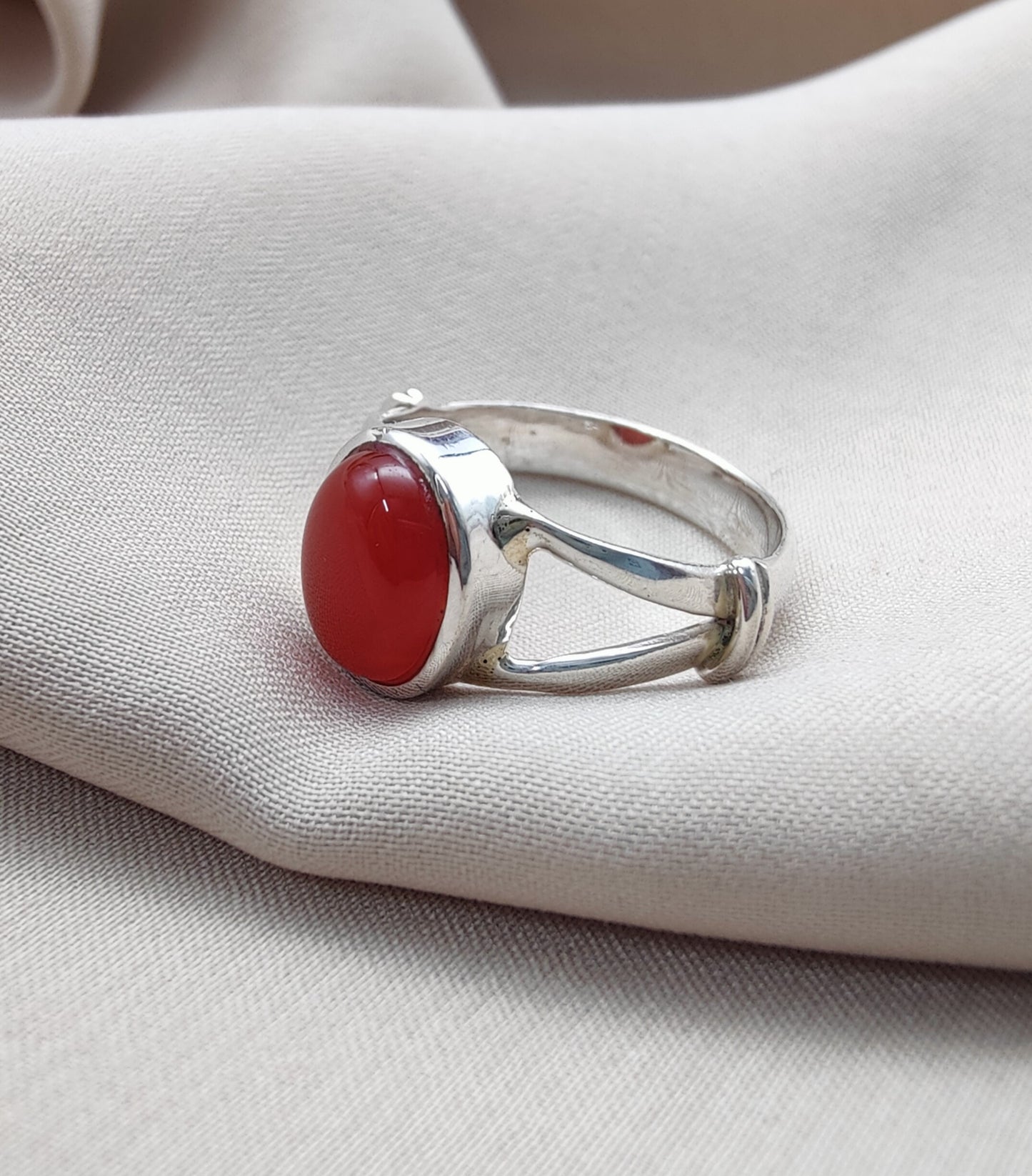 925 SOLID STERLING SILVER NATURAL CARNELIAN GEMSTONE HANDMADE RING, ALL SIZES AVAILABLE