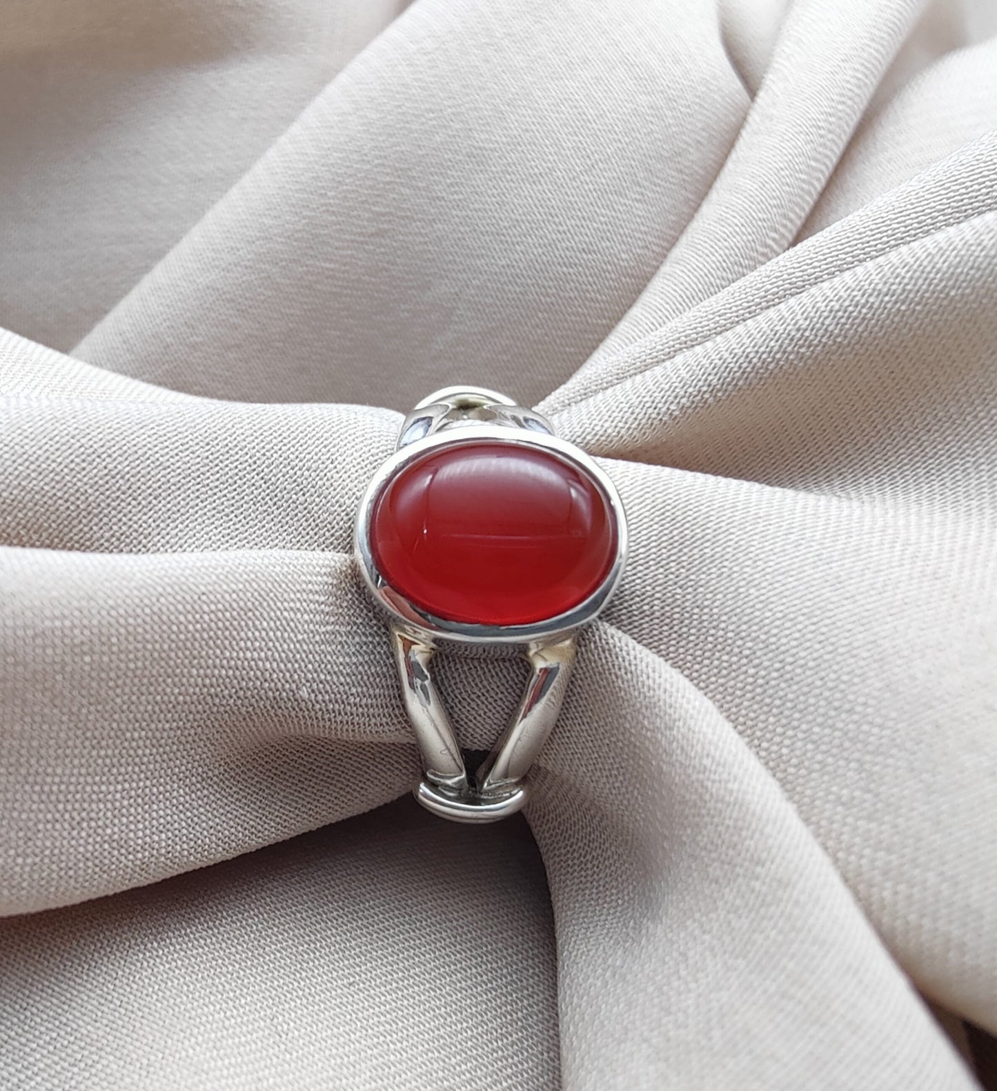 925 SOLID STERLING SILVER NATURAL CARNELIAN GEMSTONE HANDMADE RING, ALL SIZES AVAILABLE