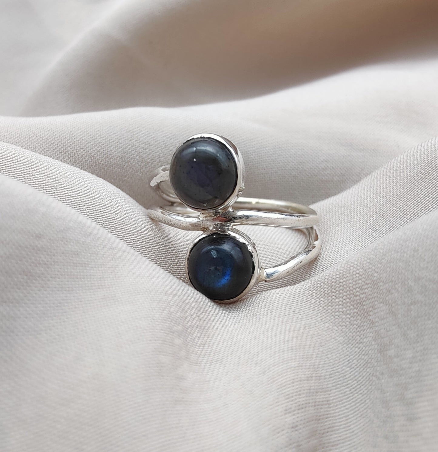 925 SOLID STERLING SILVER NATURAL LABRADORITE GEMSTONE HANDMADE RING, ALL SIZES AVAILABLE