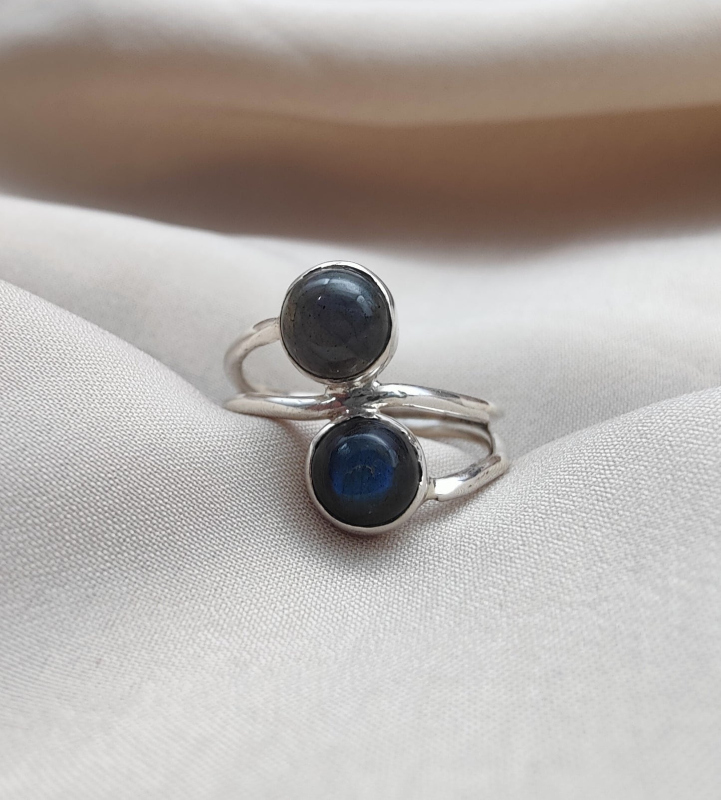 925 SOLID STERLING SILVER NATURAL LABRADORITE GEMSTONE HANDMADE RING, ALL SIZES AVAILABLE