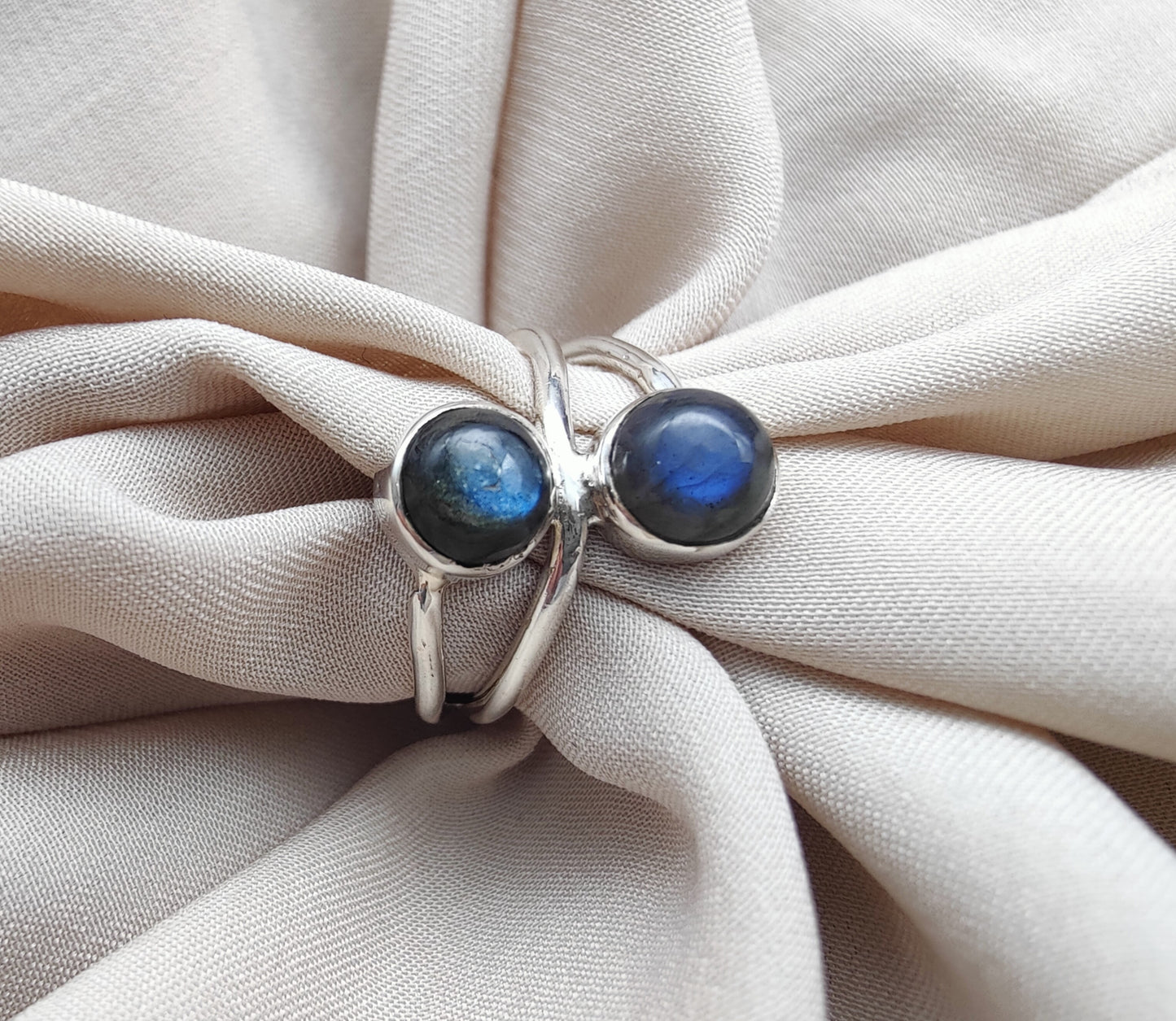 925 SOLID STERLING SILVER NATURAL LABRADORITE GEMSTONE HANDMADE RING, ALL SIZES AVAILABLE
