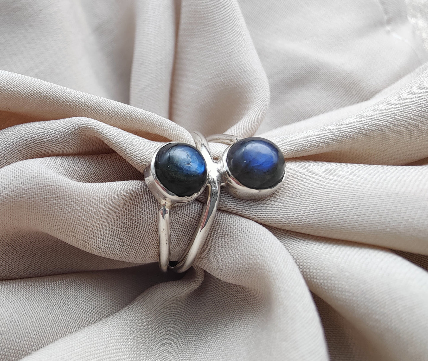 925 SOLID STERLING SILVER NATURAL LABRADORITE GEMSTONE HANDMADE RING, ALL SIZES AVAILABLE