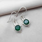 925 SOLID STERLING SILVER NATURAL GREEN ONYX GEMSTONE DANGLING EARRING