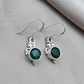 925 SOLID STERLING SILVER NATURAL GREEN ONYX GEMSTONE DANGLING EARRING