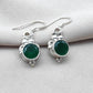 925 SOLID STERLING SILVER NATURAL GREEN ONYX GEMSTONE DANGLING EARRING