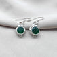 925 SOLID STERLING SILVER NATURAL GREEN ONYX GEMSTONE DANGLING EARRING