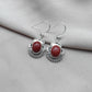 925 SOLID STERLING SILVER NATURAL RED JASPER GEMSTONE DANGLING EARRINGS GIFT FOR HER
