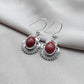 925 SOLID STERLING SILVER NATURAL RED JASPER GEMSTONE DANGLING EARRINGS GIFT FOR HER