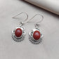 925 SOLID STERLING SILVER NATURAL RED JASPER GEMSTONE DANGLING EARRINGS GIFT FOR HER