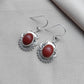 925 SOLID STERLING SILVER NATURAL RED JASPER GEMSTONE DANGLING EARRINGS GIFT FOR HER