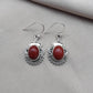925 SOLID STERLING SILVER NATURAL RED JASPER GEMSTONE DANGLING EARRINGS GIFT FOR HER