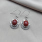 925 SOLID STERLING SILVER NATURAL RED JASPER GEMSTONE DANGLING EARRINGS GIFT FOR HER