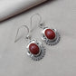 925 SOLID STERLING SILVER NATURAL RED JASPER GEMSTONE DANGLING EARRINGS GIFT FOR HER