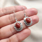 925 SOLID STERLING SILVER NATURAL RED JASPER GEMSTONE DANGLING EARRINGS GIFT FOR HER