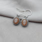 925 SOLID STERLING SILVER NATURAL PEACH MOONSTONE GEMSTONE DANGLING EARRINGS GIFT FOR HER