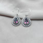 925 SOLID STERLING SILVER NATURAL MYSTIC QUARTZ GEMSTONE DANGLING EARRINGS GIFT FOR HER