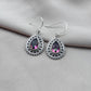 925 SOLID STERLING SILVER NATURAL MYSTIC QUARTZ GEMSTONE DANGLING EARRINGS GIFT FOR HER
