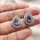 925 SOLID STERLING SILVER NATURAL MYSTIC QUARTZ GEMSTONE DANGLING EARRINGS GIFT FOR HER