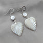 925 SOLID STERLING SILVER NATURAL SHIVA EYE GEMSTONE MOTHER OF PEARL LEAF DESIGN EARRINGS