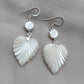 925 SOLID STERLING SILVER NATURAL SHIVA EYE GEMSTONE MOTHER OF PEARL LEAF DESIGN EARRINGS