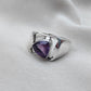 925 SOLID STERLING SILVER NATURAL AMETHYST GEMSTONE HANDMADE RING, ALL SIZES AVAILABLE