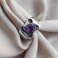925 SOLID STERLING SILVER NATURAL AMETHYST GEMSTONE HANDMADE RING, ALL SIZES AVAILABLE