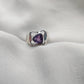 925 SOLID STERLING SILVER NATURAL AMETHYST GEMSTONE HANDMADE RING, ALL SIZES AVAILABLE