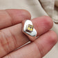 925 SOLID STERLING SILVER NATURAL CITRINE GEMSTONE HANDMADE RING HEART DESIGN , ALL SIZES AVAILABLE