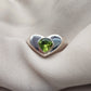 925 SOLID STERLING SILVER NATURAL PERIDOT GEMSTONE HANDMADE RING HEART DESIGN , ALL SIZES AVAILABLE