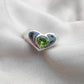 925 SOLID STERLING SILVER NATURAL PERIDOT GEMSTONE HANDMADE RING HEART DESIGN , ALL SIZES AVAILABLE