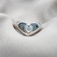 925 SOLID STERLING SILVER NATURAL MOTHER OF PEARL GEMSTONE HANDMADE RING HEART DESIGN , ALL SIZES AVAILABLE