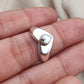925 SOLID STERLING SILVER NATURAL MOTHER OF PEARL GEMSTONE HANDMADE RING HEART DESIGN , ALL SIZES AVAILABLE