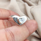925 SOLID STERLING SILVER NATURAL MOTHER OF PEARL GEMSTONE HANDMADE RING HEART DESIGN , ALL SIZES AVAILABLE