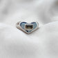 925 SOLID STERLING SILVER NATURAL SMOKY QUARTZ GEMSTONE HANDMADE RING HEART DESIGN , ALL SIZES AVAILABLE